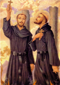 Martín Lumbreras Peralta and Melchor Sánchez Pérez (beatification banner)