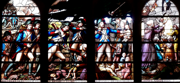 Massacre of the Children of Petit-Luc (stained glass window of the Church of Saint-Pierre of Lucs-sur-Boulogne by Lux Fournier)