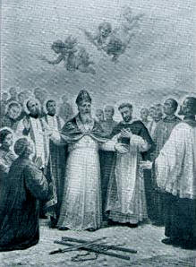 Etienne-Théodore Cuenot, Jean-Pierre Néel, and 32 Companion Martyrs from Vietnam and China (beatification banner, 02 May 1909)